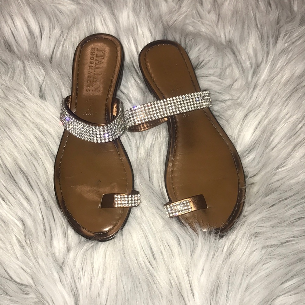 Italian shoemakers sandals with rhinestones